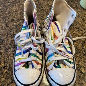 Converse Kids White Multicolor High-Top Sneakers